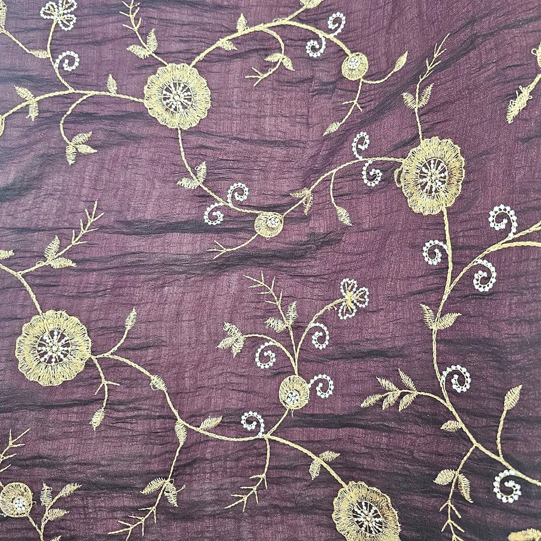 Floral Embroidery Tissue Fabric