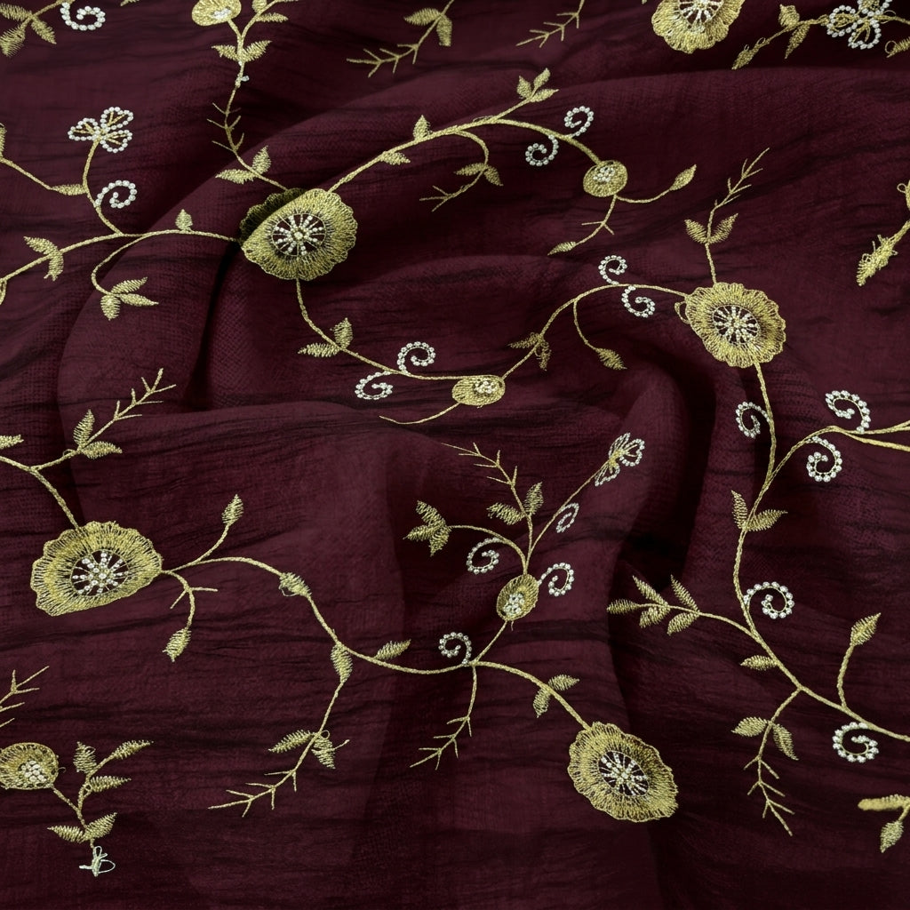 Floral Embroidery Tissue Fabric