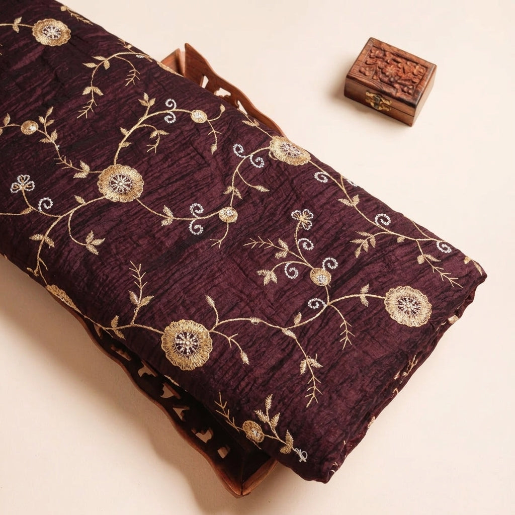 Floral Embroidery Tissue Fabric