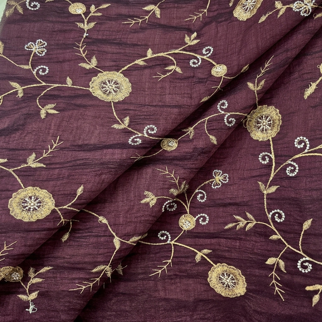 Floral Embroidery Tissue Fabric