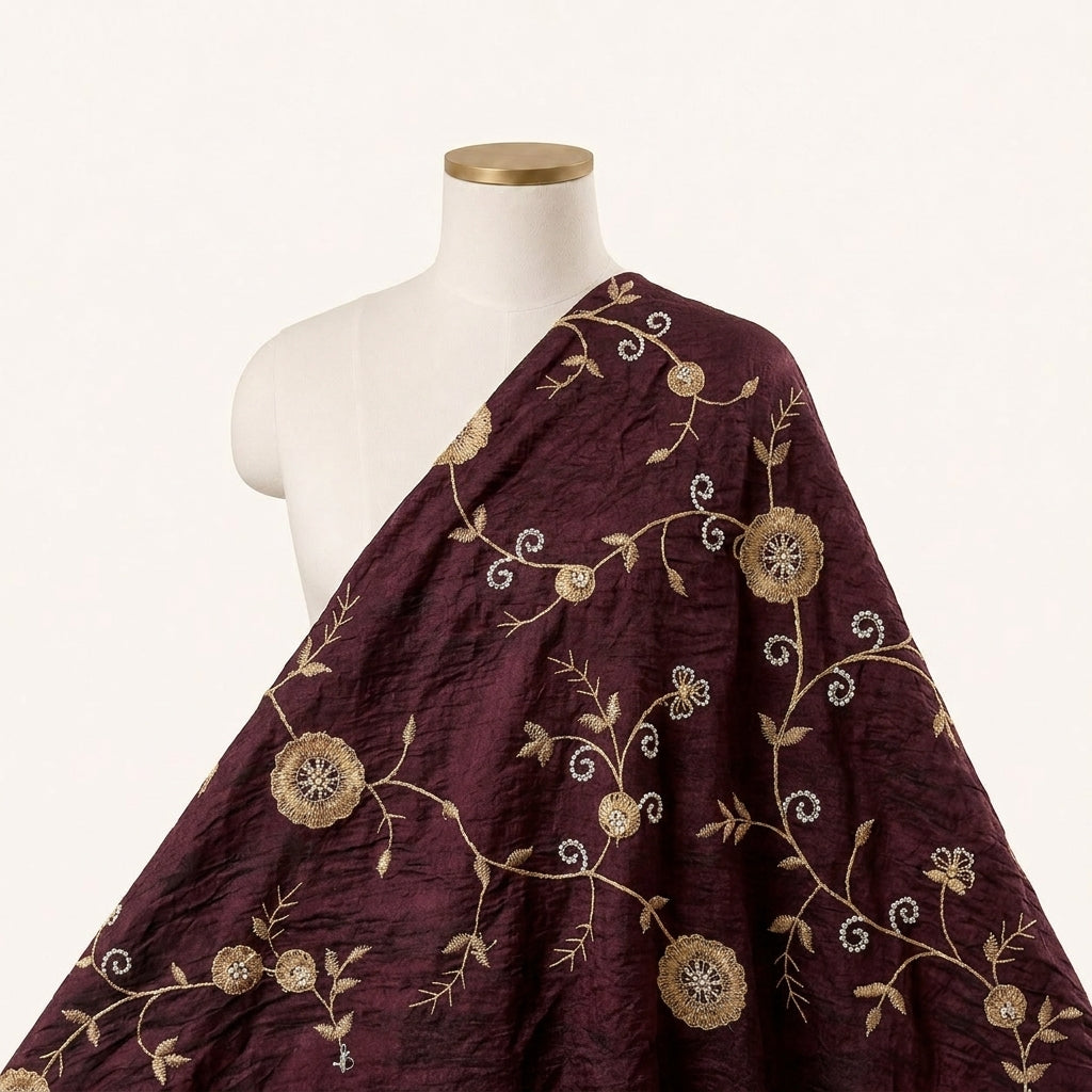 Floral Embroidery Tissue Fabric