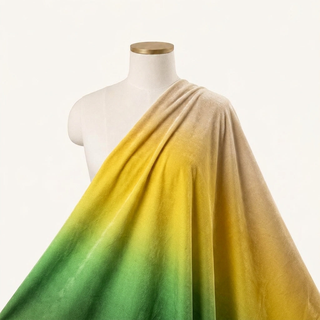 Two Toned Multicolor Two Toned Satin Fabric Draped as a saree
