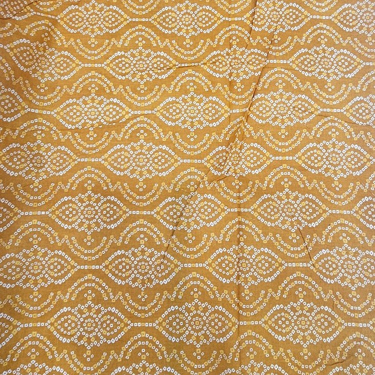 Mustard Yellow Abstract Cotton Fabric - Flat_fabric