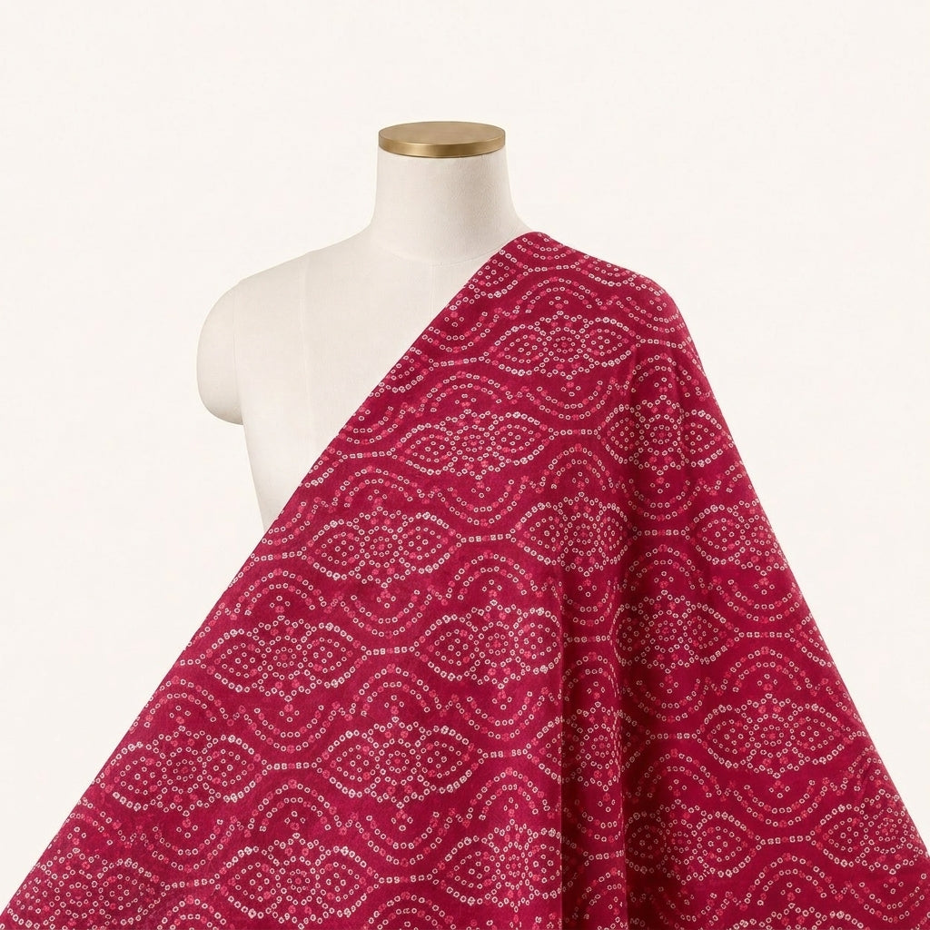 Pink Abstract Cotton Fabric - Saree_drape
