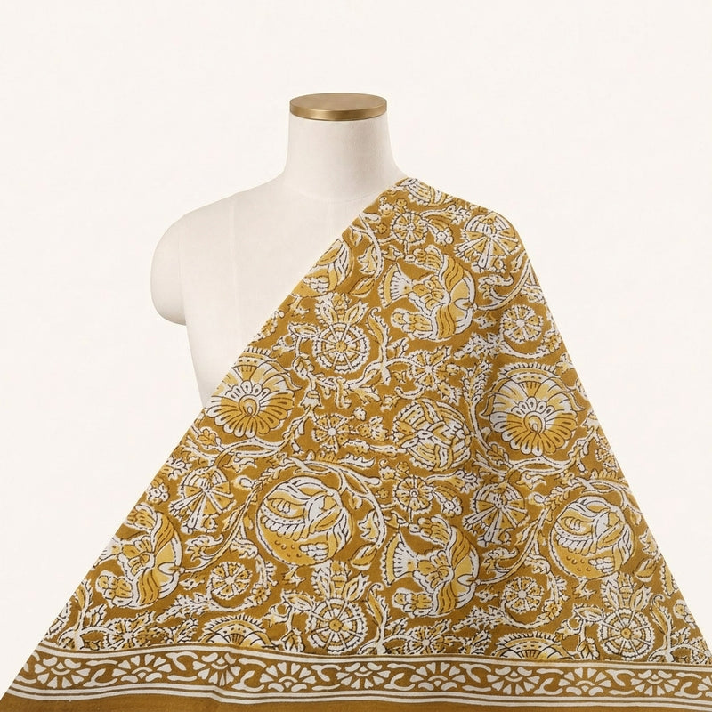 Kalamkari Cotton Fabric - EA4877 - Saree Drape