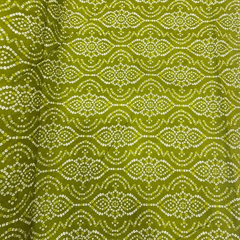 Green Abstract Cotton Fabric - Flat_fabric