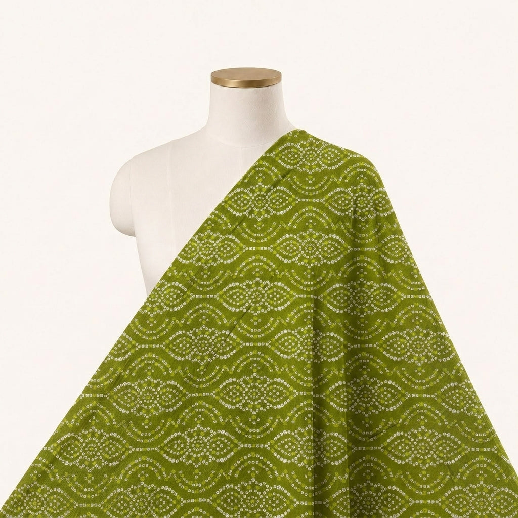 Green Abstract Cotton Fabric - Saree_drape