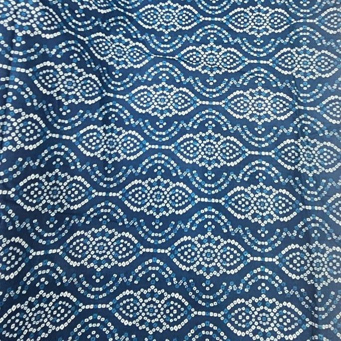 Blue Abstract Cotton Fabric - Flat_fabric