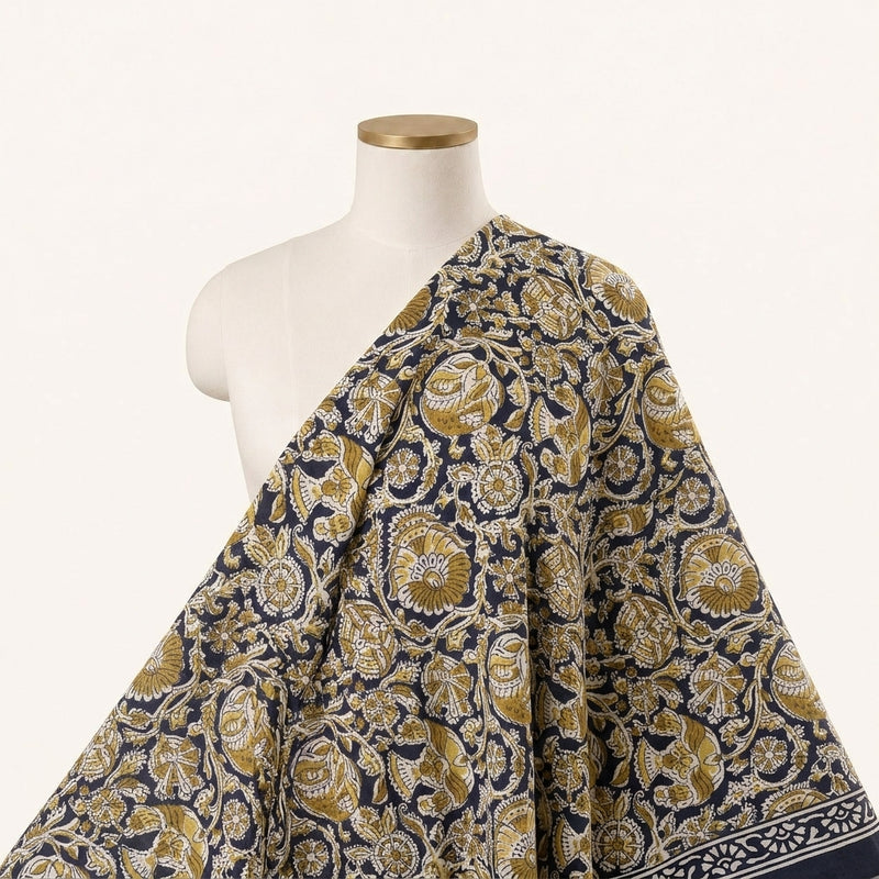 Kalamkari Cotton Fabric - EA4881 - Saree Drape