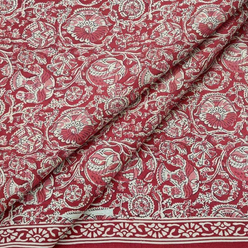 Kalamkari Cotton Fabric - EA4883 - Folds