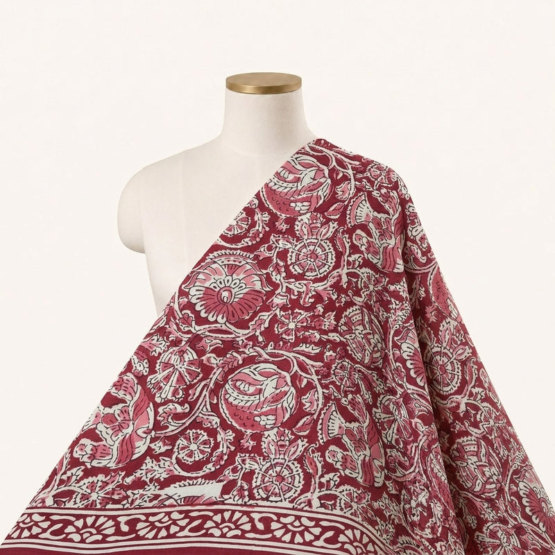 Kalamkari Cotton Fabric - EA4883 - Saree Drape