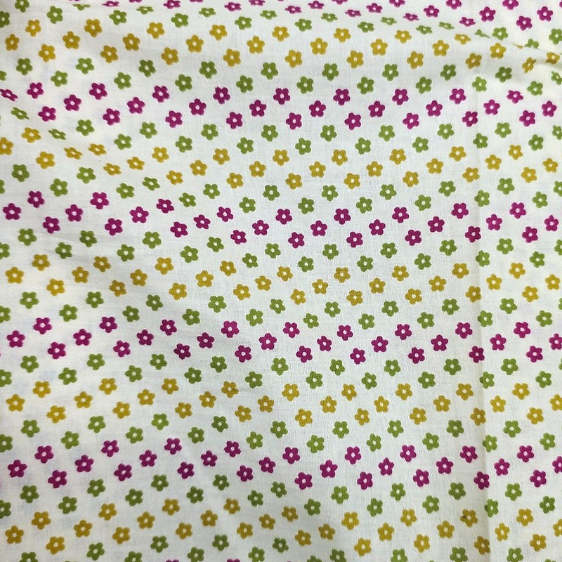 Floral Cotton Fabric - EA4885 - Flat Fabric