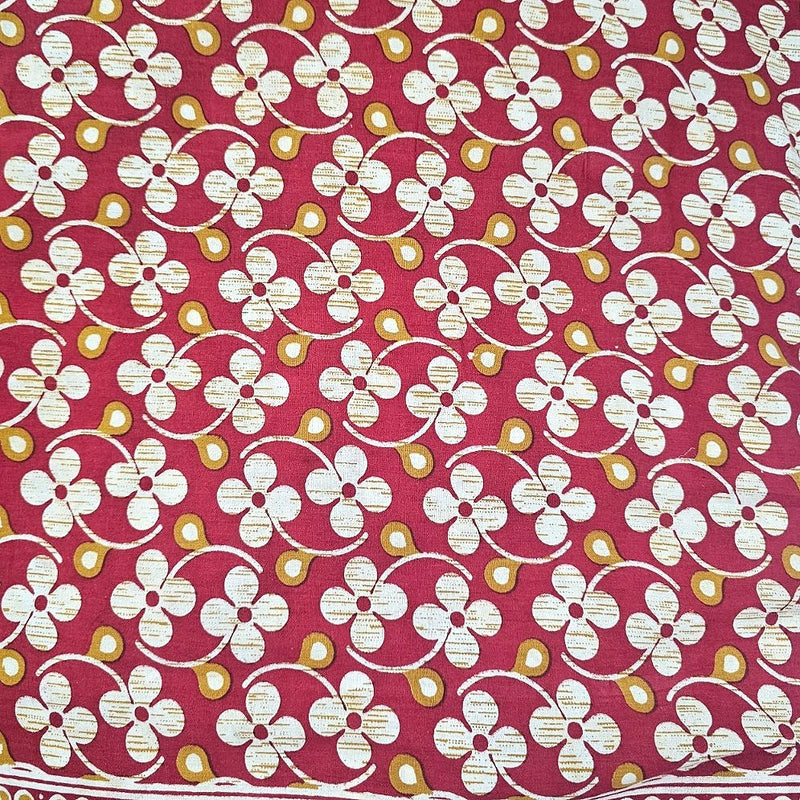 Floral Cotton Fabric - EA4889 - Flat Fabric