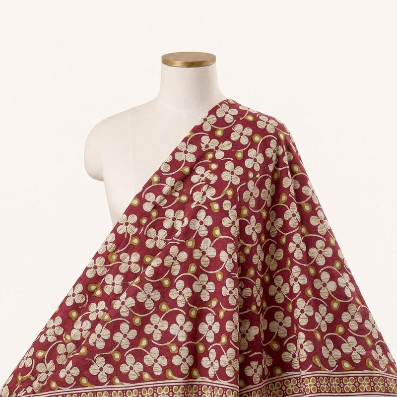 Floral Cotton Fabric - EA4889 - Saree Drape