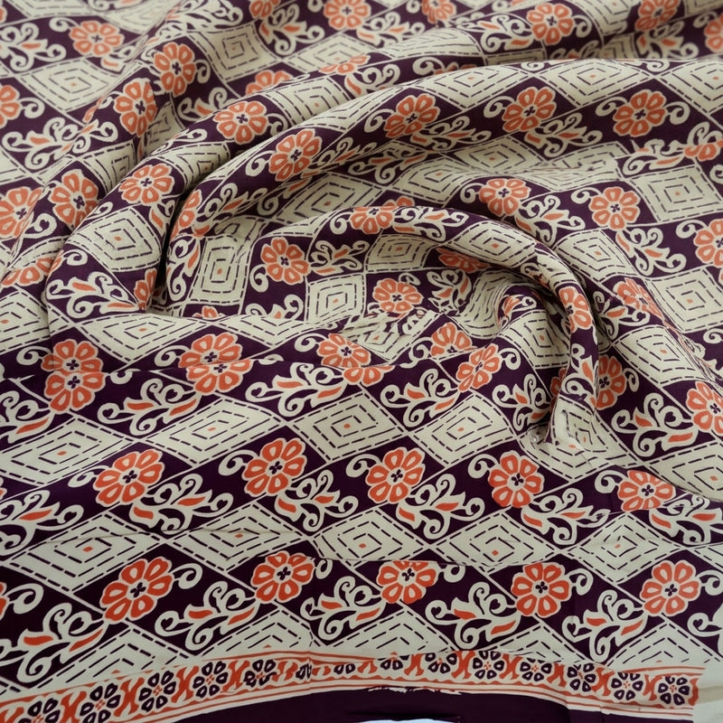 Wine Wine Floral Cotton Fabric - Swirl