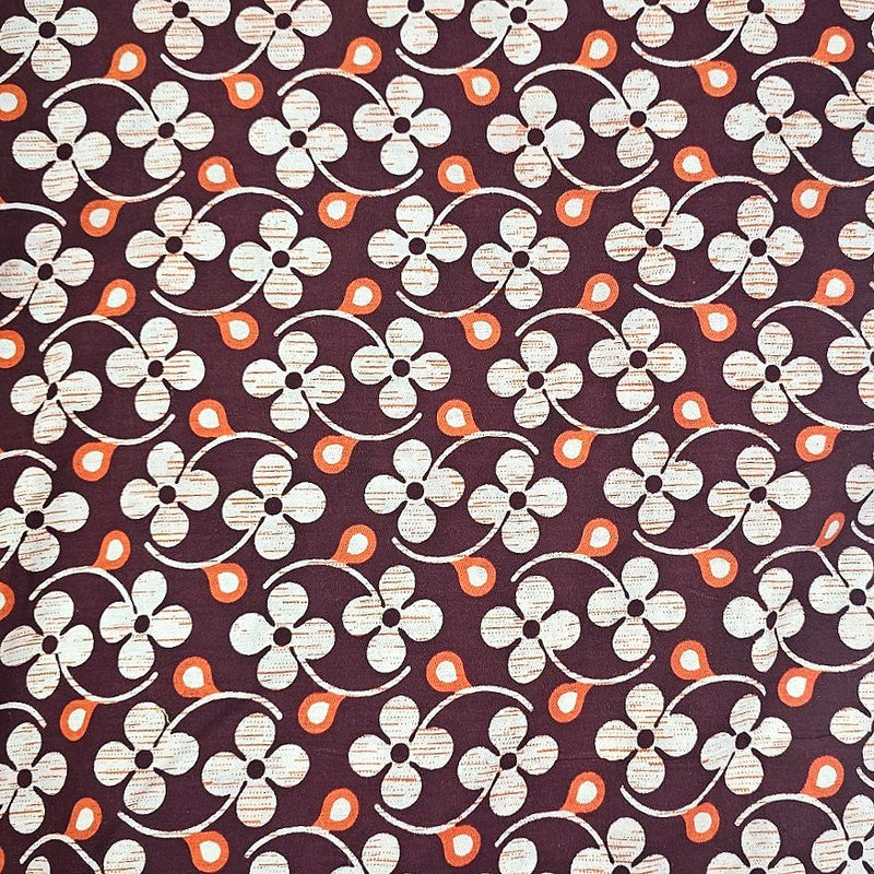 Floral Cotton Fabric - EA4892 - Flat Fabric