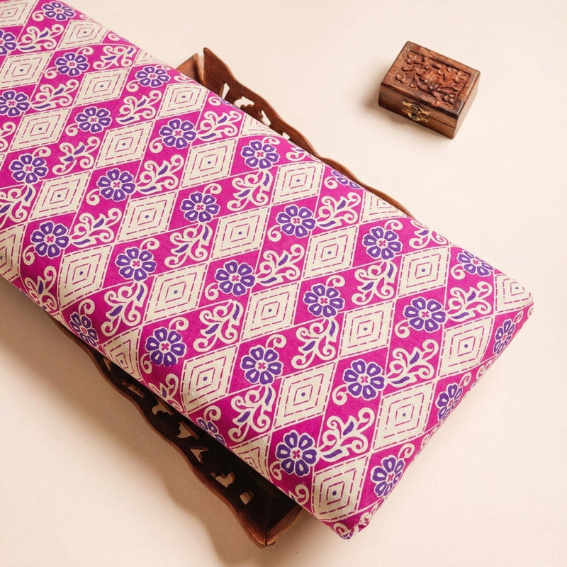 Pink Pink Floral Cotton Fabric - Tray