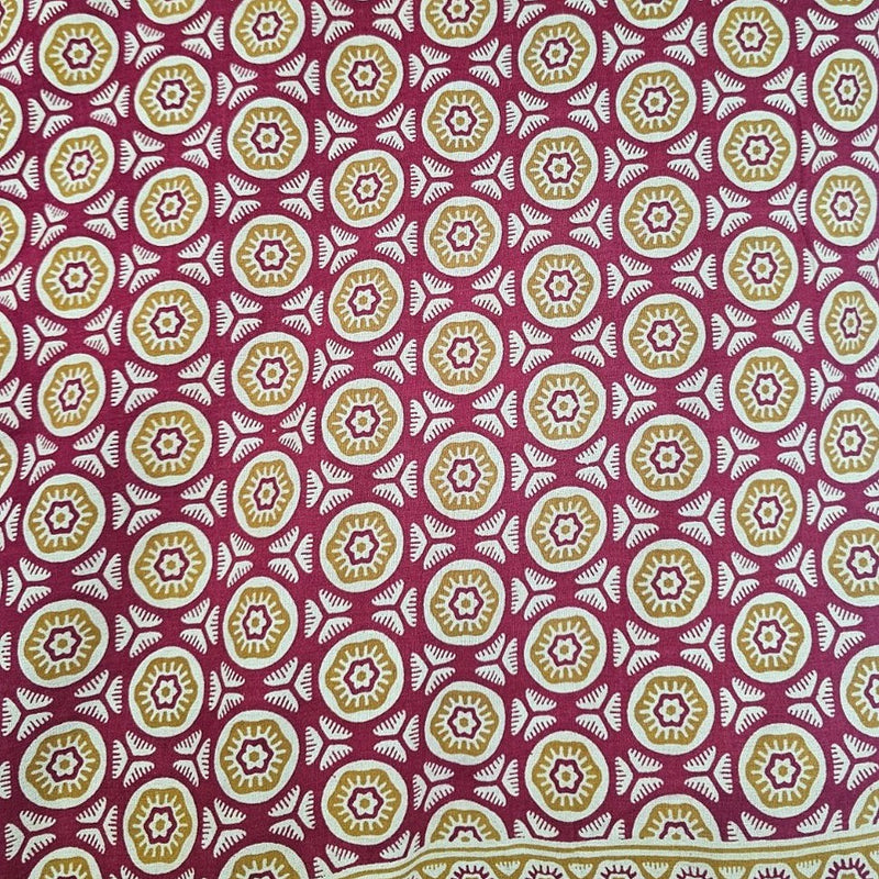 Ajrakh Cotton Fabric - EA4909 - Flat Fabric