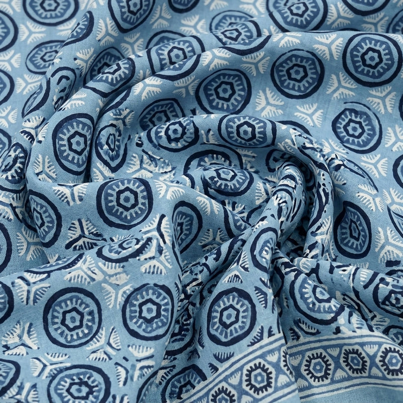 Ajrakh Cotton Fabric - EA4910 - Swirl