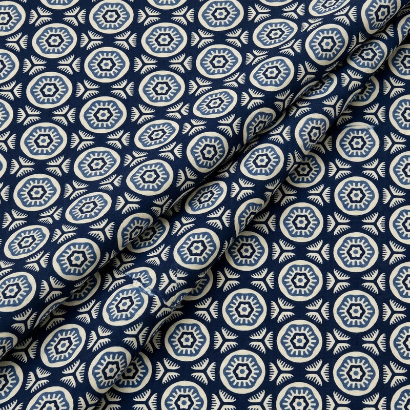 Ajrakh Cotton Fabric - EA4910 - Folds