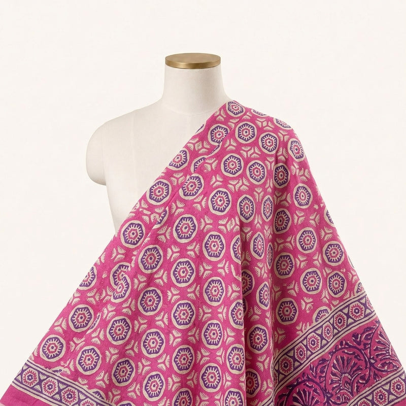 Ajrakh Cotton Fabric - EA4911 - Saree Drape