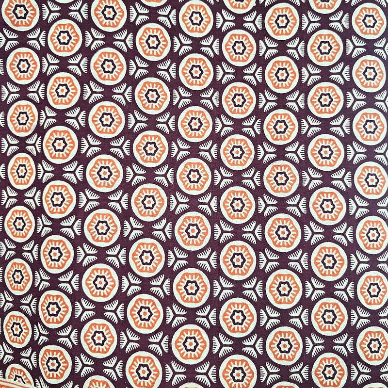 Ajrakh Cotton Fabric - EA4912 - Flat Fabric