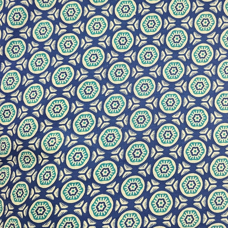 Ajrakh Cotton Fabric - EA4913 - Flat Fabric