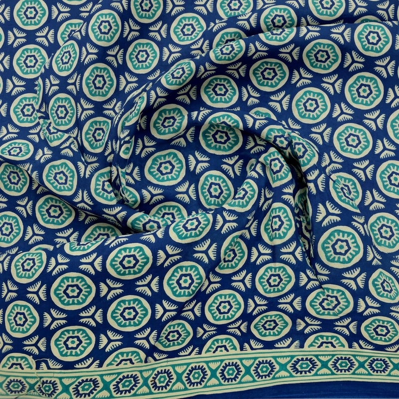 Ajrakh Cotton Fabric - EA4913 - Swirl