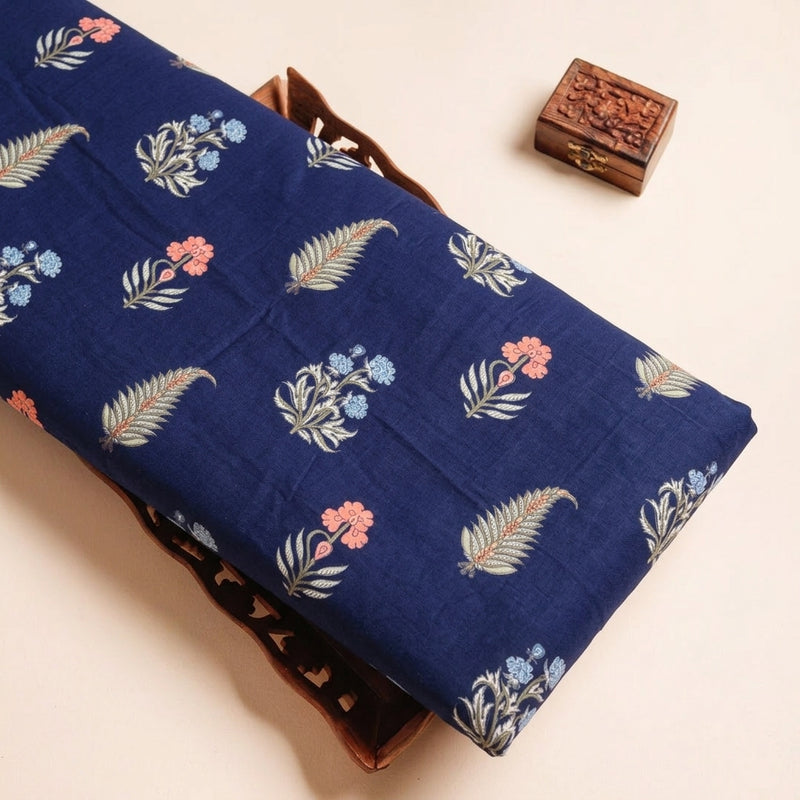 Blue Blue Floral Cotton Fabric - Tray