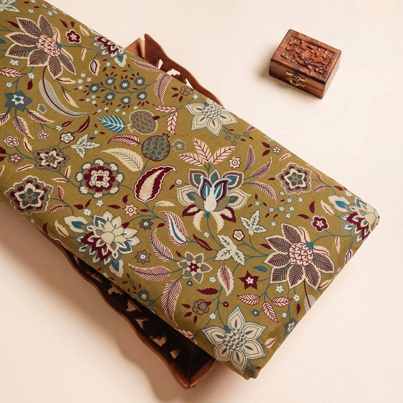 Beigee Beigee Floral Cotton Fabric - Tray