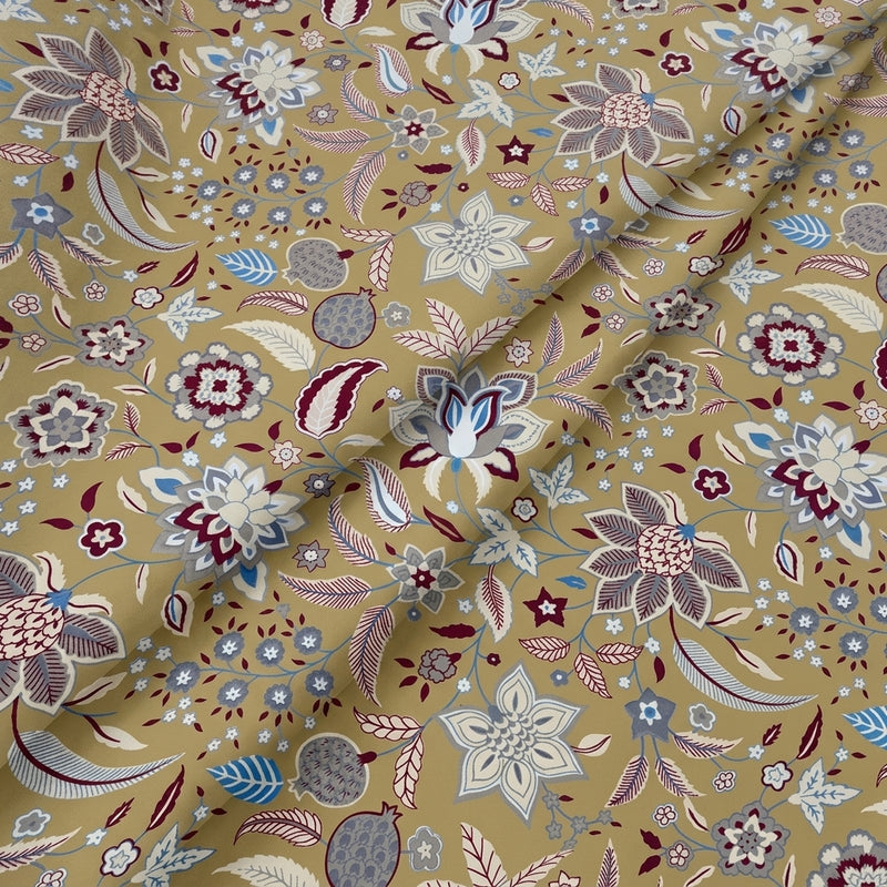 Beigee Beigee Floral Cotton Fabric - Folds