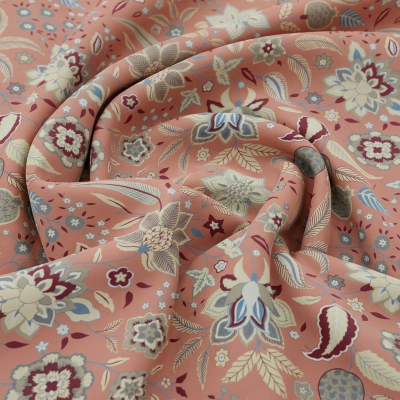Pink Pink Floral Cotton Fabric - Swirl