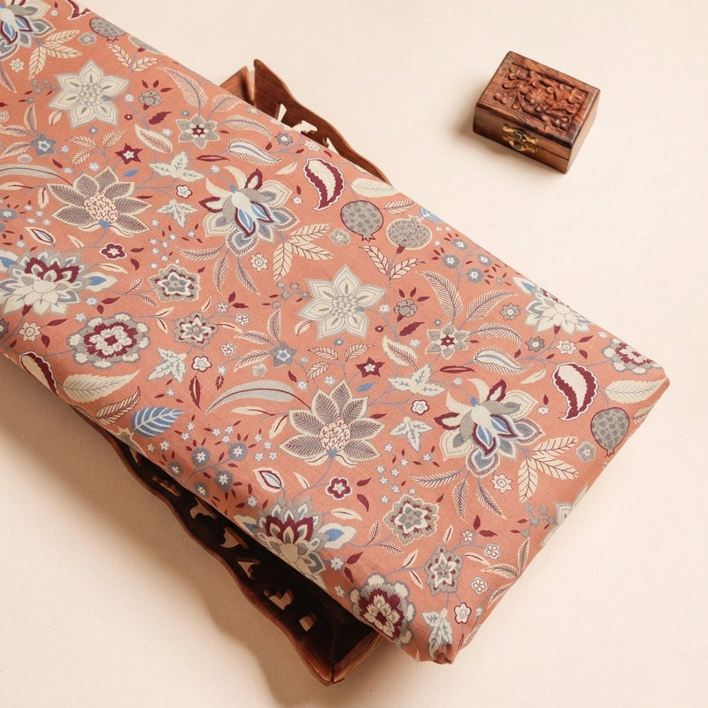 Pink Pink Floral Cotton Fabric - Tray