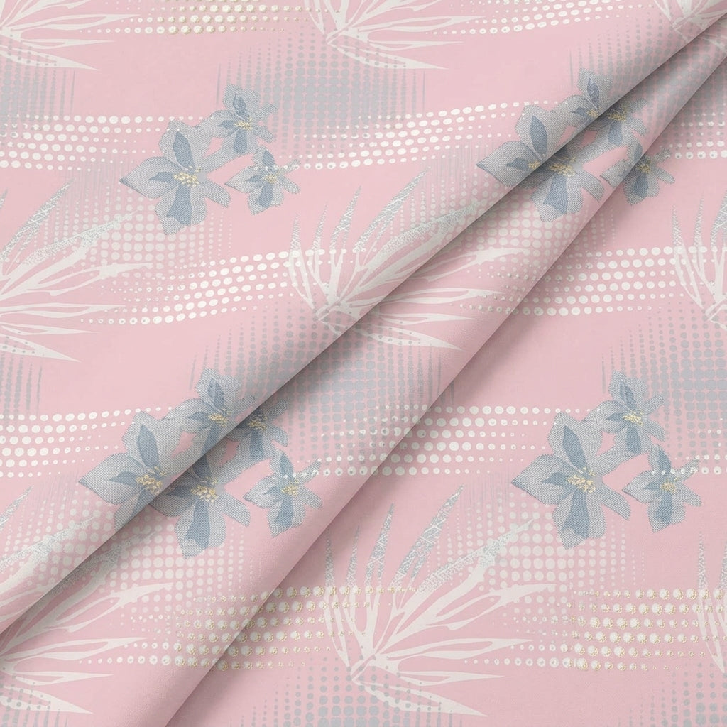 Folded Foil Print Light Pink Foil Print Cotton Fabric