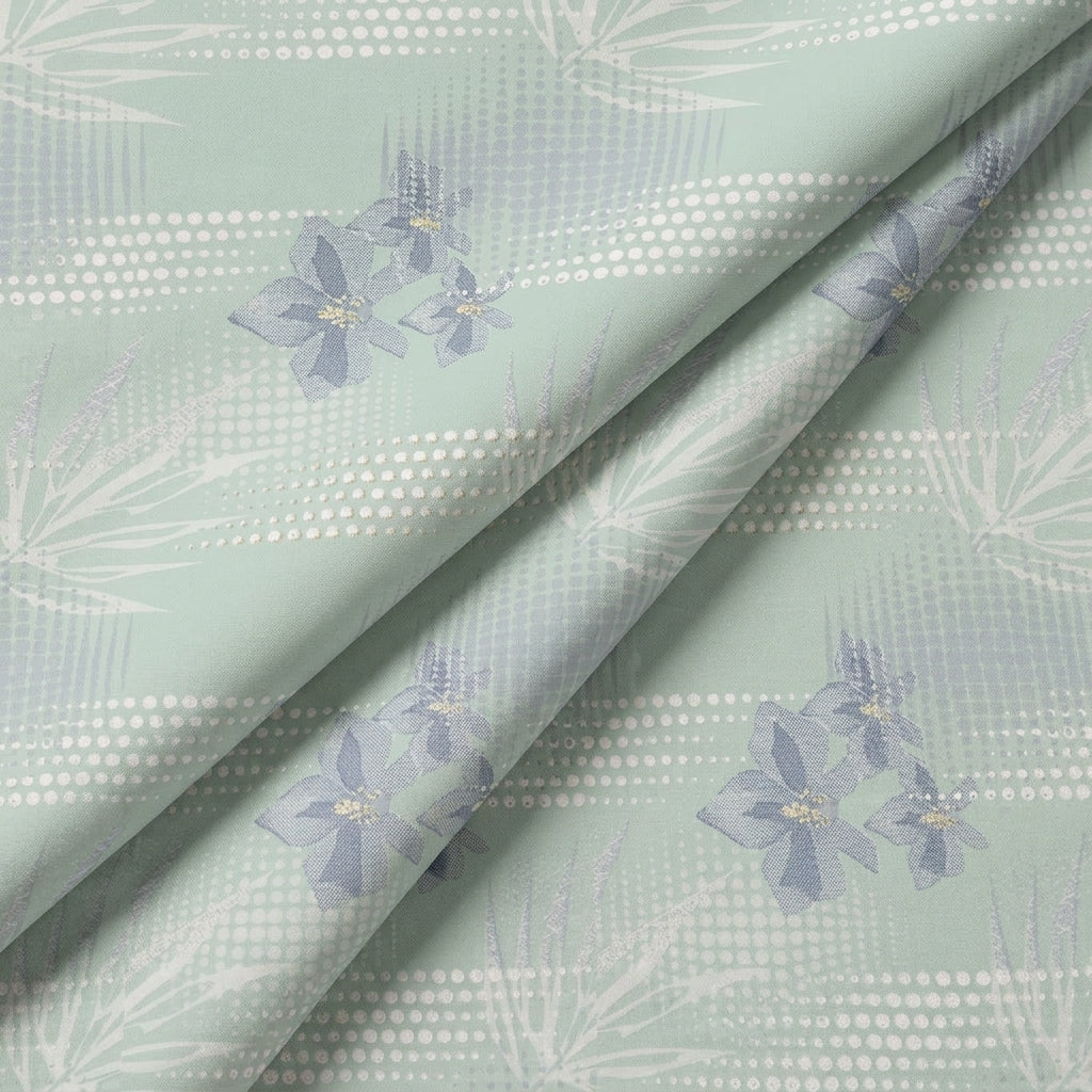 Folded Foil Print Light Green Foil Print Cotton Fabric