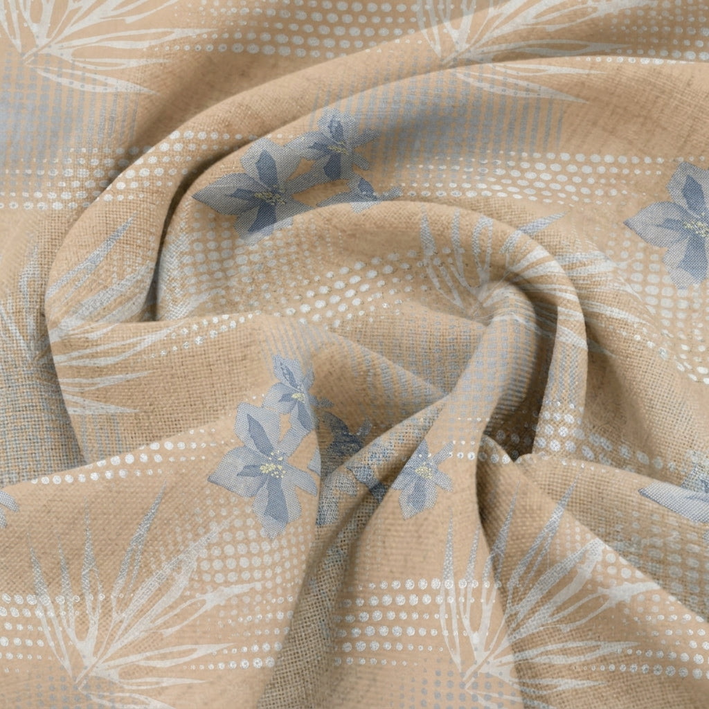 Swirled Foil Print Light Peach Foil Print Cotton Fabric