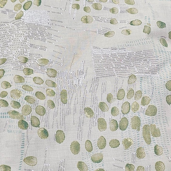 Foil Print Cotton Fabric - EA4965 - Flat fabric