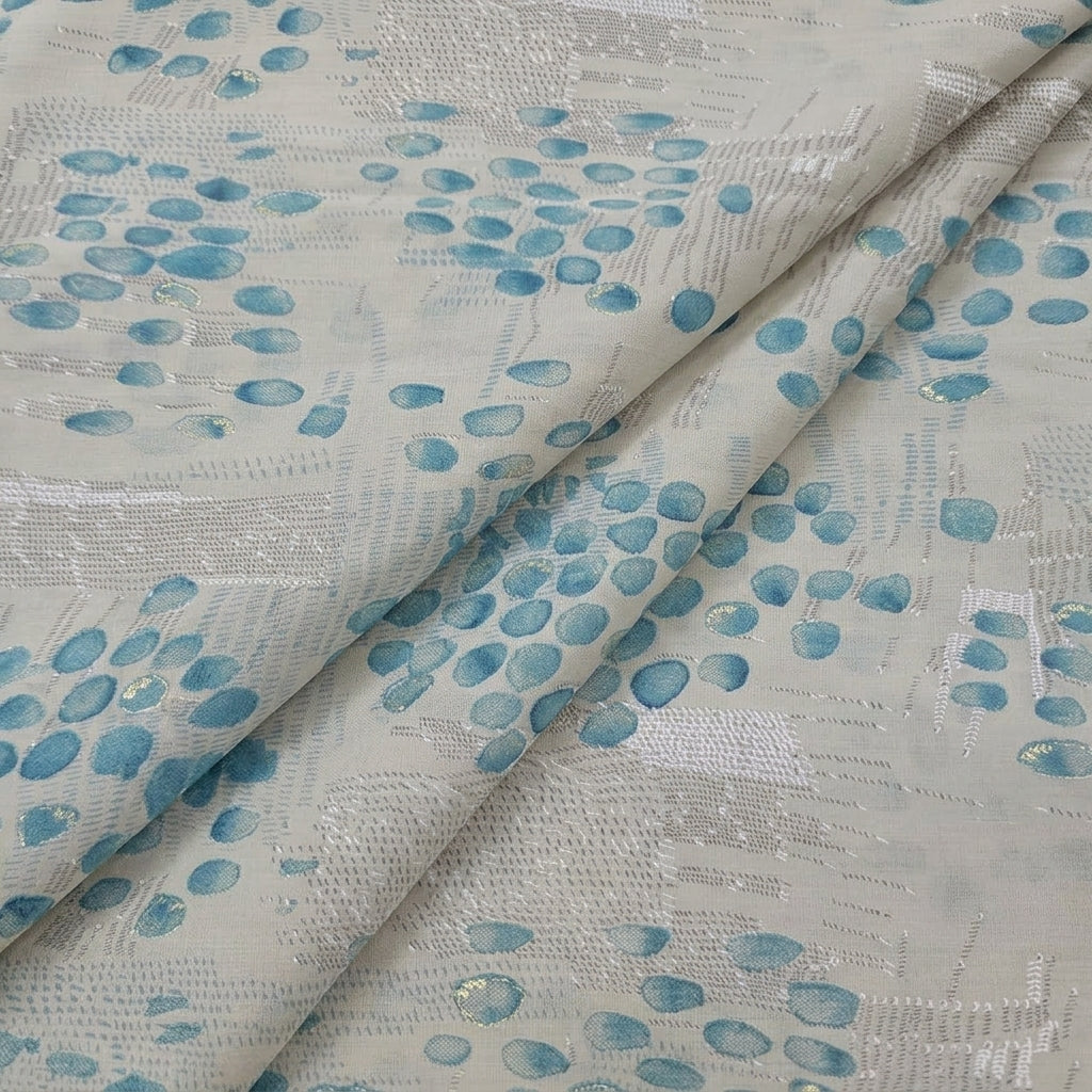 Folded Foil Print Beige Foil Print Cotton Fabric