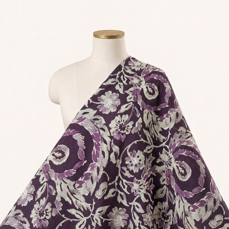 Foil Print Cotton Fabric - EA4972 - Saree Drape