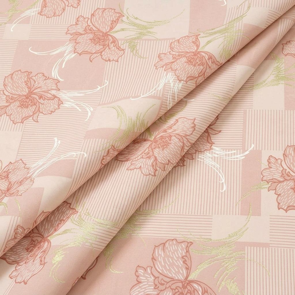Folded Foil Print Pink Foil Print Cotton Fabric