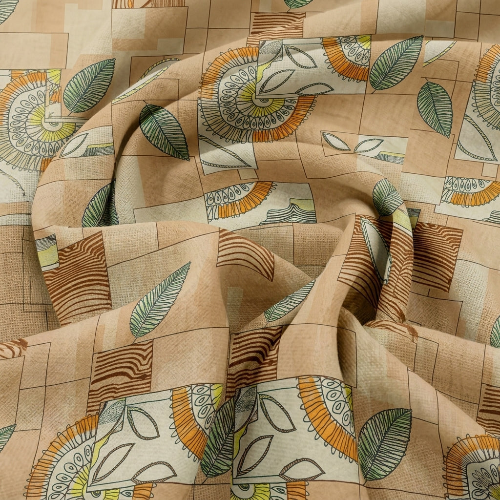 Foil Print Cotton Fabric - EA4976 - Swirl