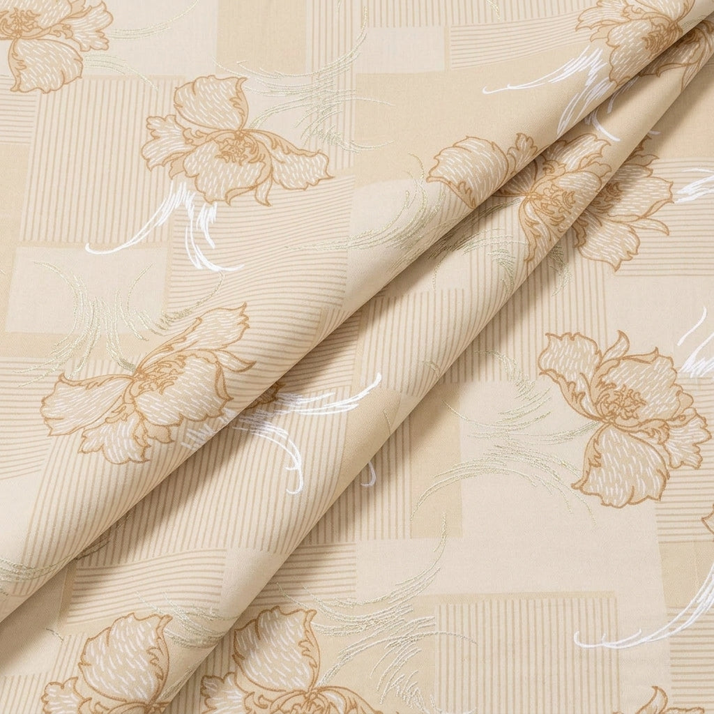 Folded Foil Print Peach Foil Print Cotton Fabric