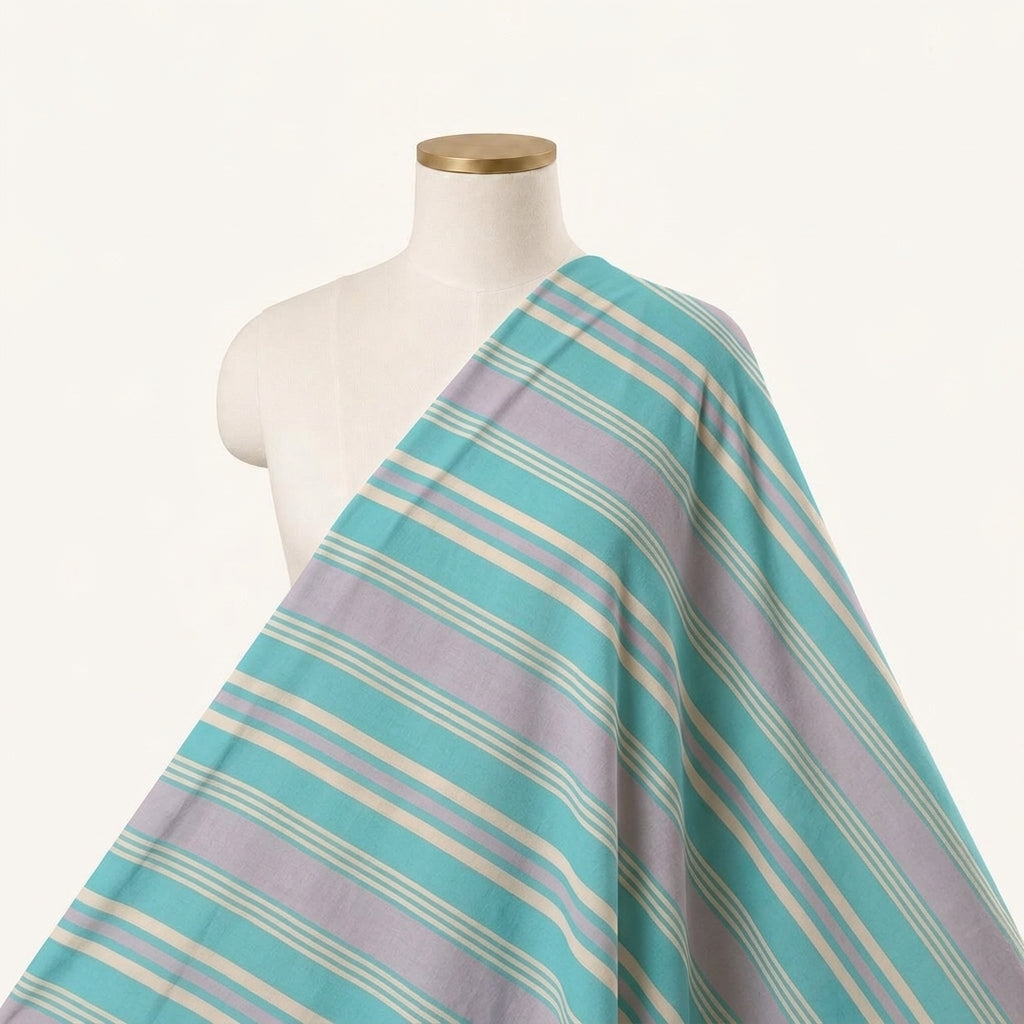 Stripes Cotton Fabric - EA4989 - saree_drape