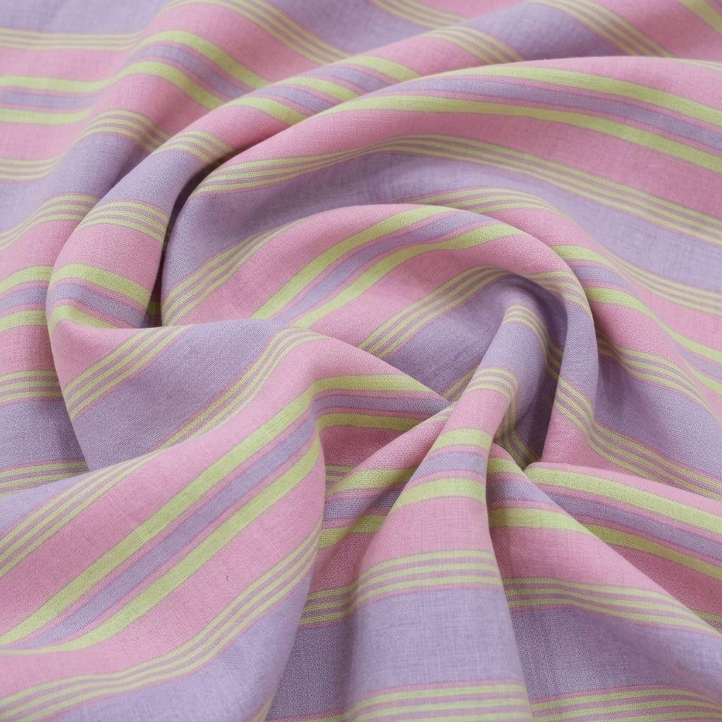 Swirled Stripes Pink Stripes Cotton Fabric