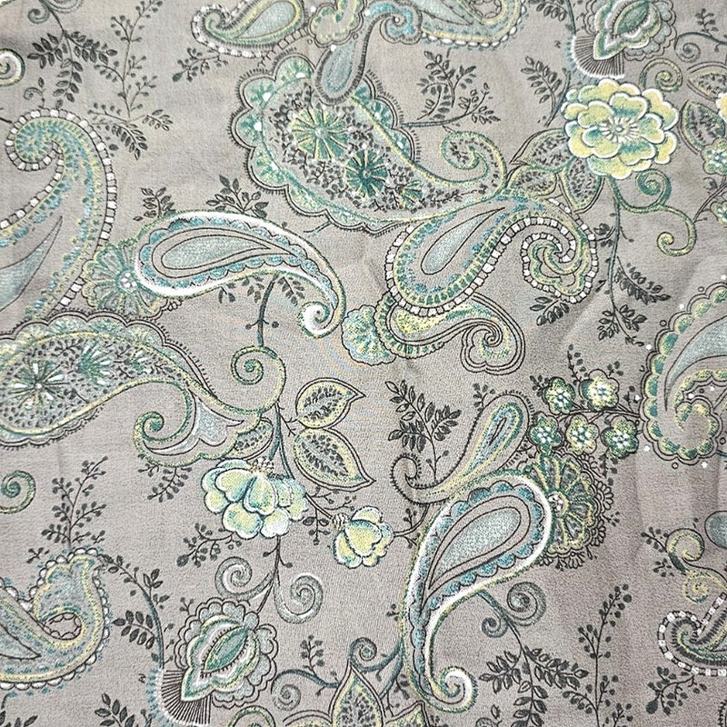 Foil Print Cotton Fabric - EA4993 - Flat Fabric