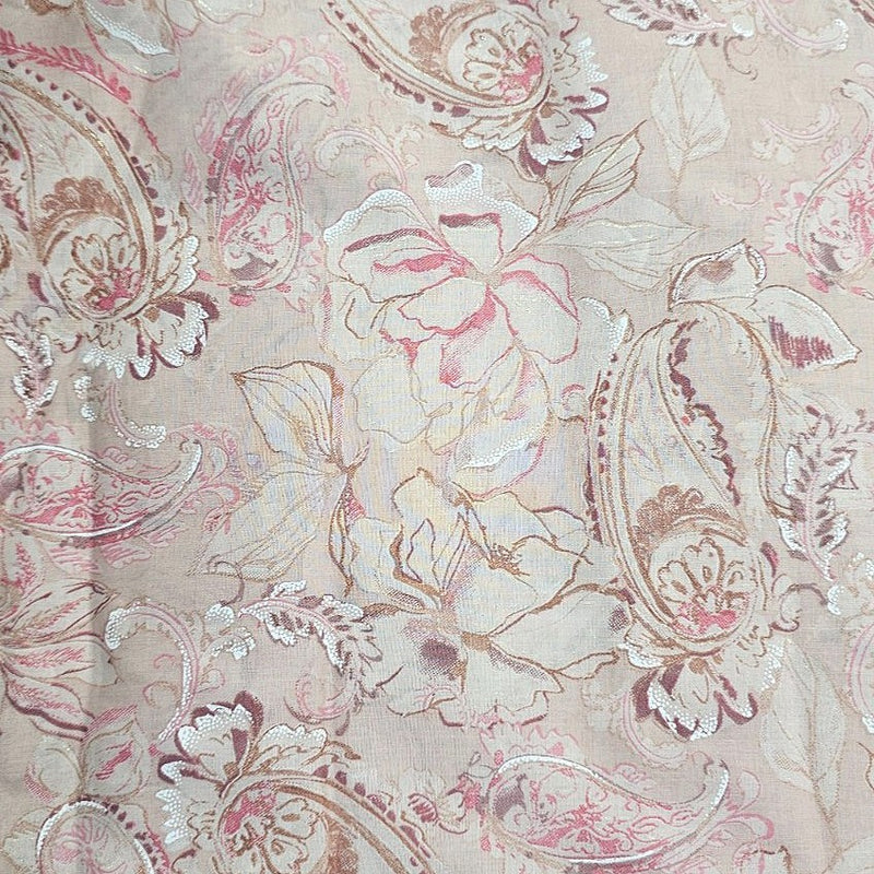 Foil Print Cotton Fabric - EA4996 - Flat Fabric