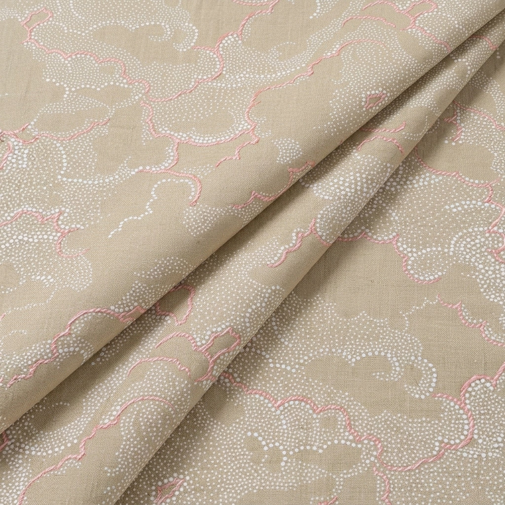 Folded Foil Print Green Foil Print Cotton Fabric