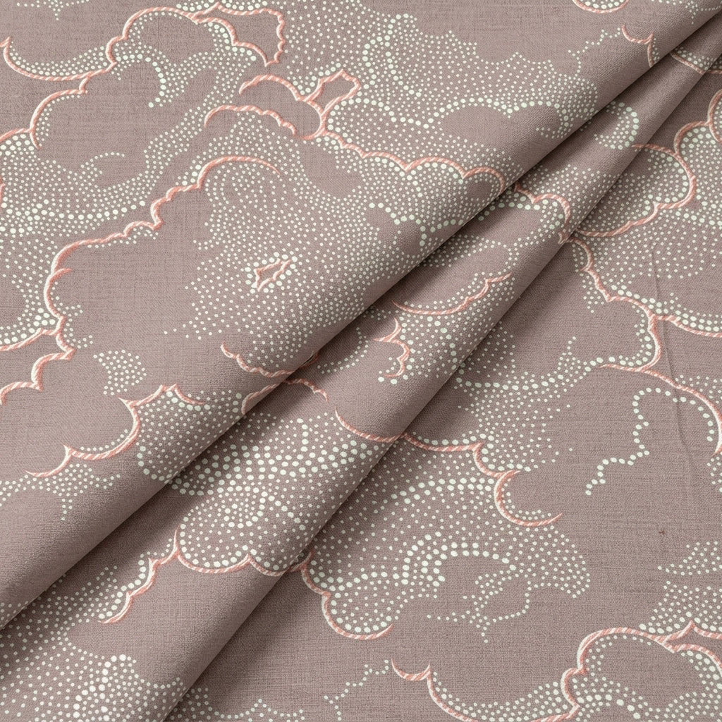 Folded Foil Print Light Muave Foil Print Cotton Fabric