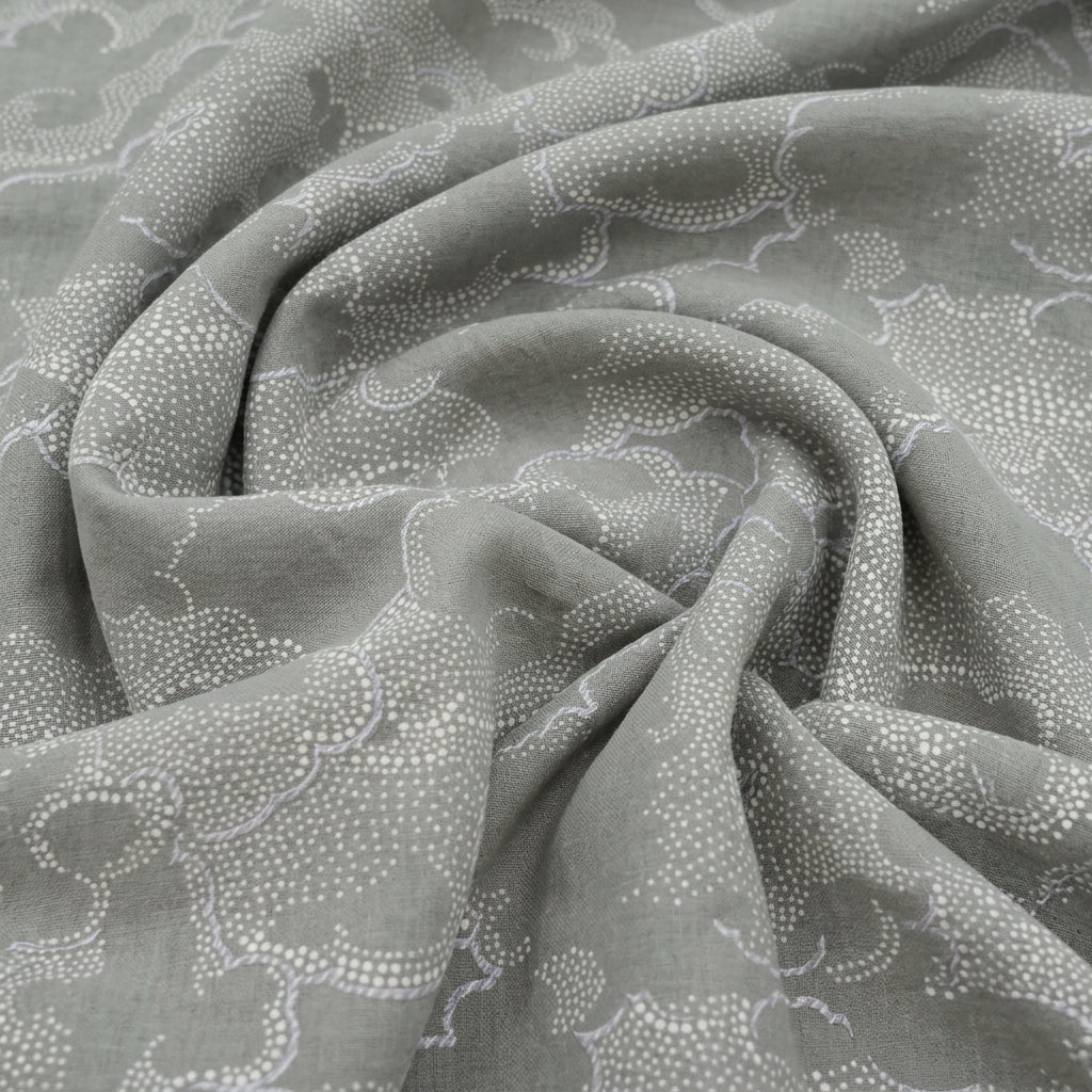 Swirled Foil Print Green Foil Print Cotton Fabric