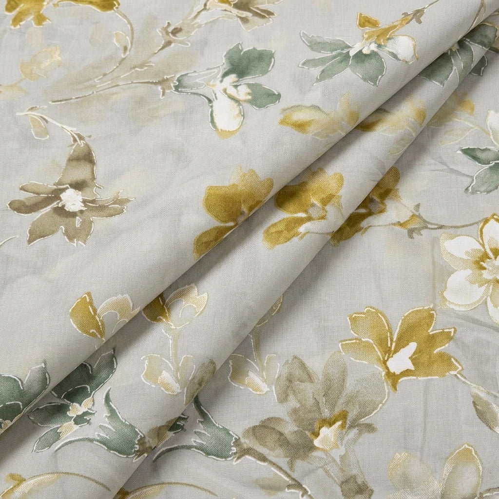 Folded Foil Print Grey Foil Print Cotton Fabric